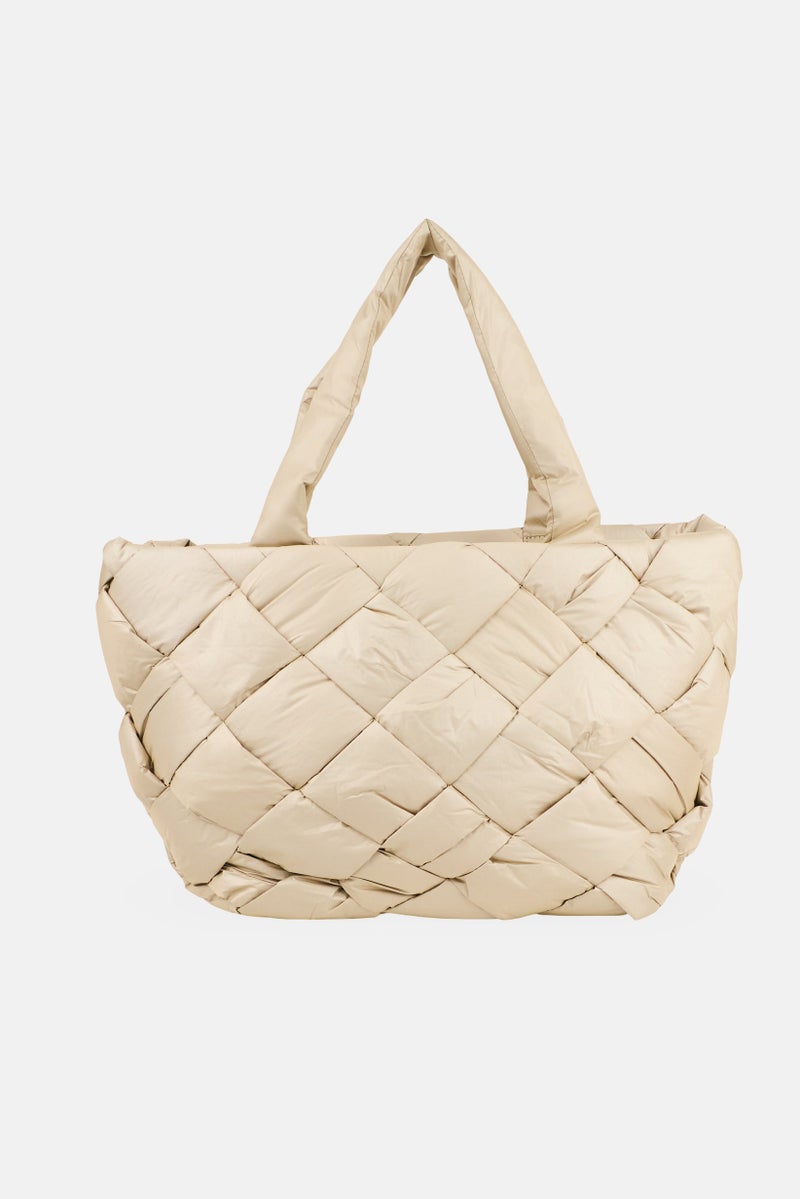 Sam Edelman Women Quilted Tote Bag, Beige - Image 3