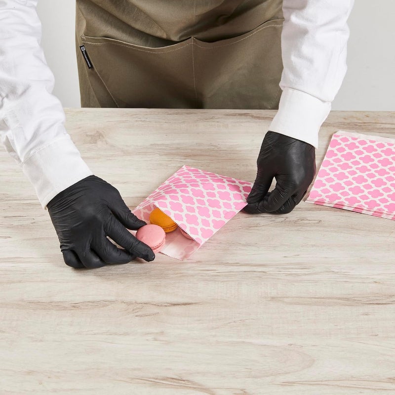 Restaurantware Rectangle Pink Paper Bag  Asian Monogram  7 x 5  100 count box - Image 5