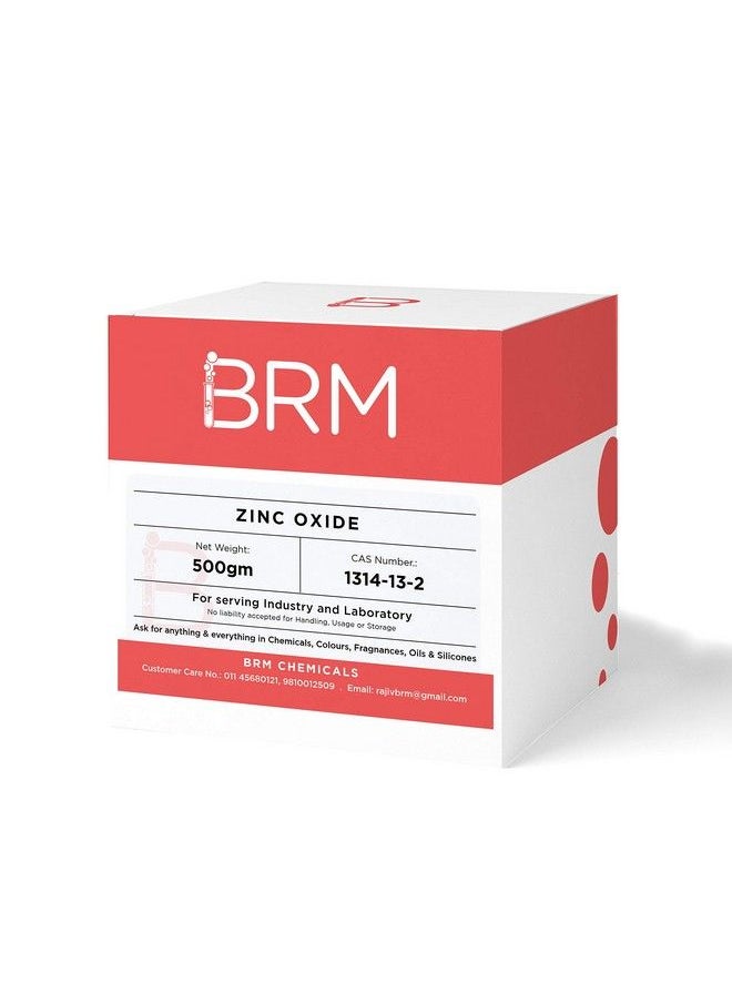 BRM CHEMICALS - Zinc Oxide Powder 500 Grams Bulk For Face Pack Soap Making Shampoo Making Diy Sunscreen Diy Beauty Products Make Up Cosmetics & Personal Care For Face Hair Body - Image 1