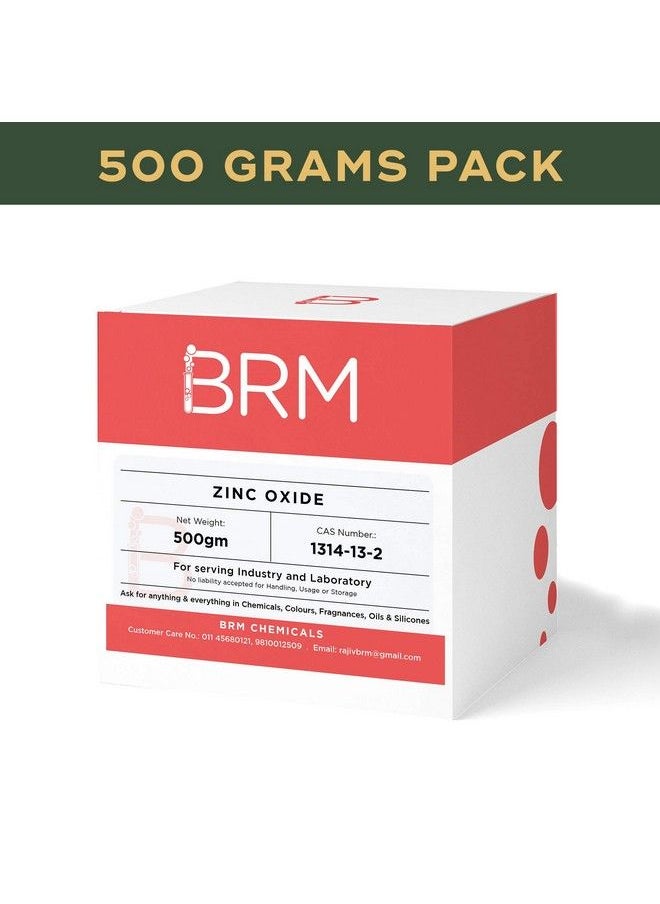 BRM CHEMICALS - Zinc Oxide Powder 500 Grams Bulk For Face Pack Soap Making Shampoo Making Diy Sunscreen Diy Beauty Products Make Up Cosmetics & Personal Care For Face Hair Body - Image 1
