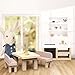SPEEDY MONKEY Doll House Kitchen Playset with Bunny  Miniature FSC Wooden Kitchen Furniture Set  Dining Table 4 Chairs Fridge  Accessories  Pretend Play Doll House Decor Toy for Kids  Girls - Image 4