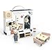 SPEEDY MONKEY Doll House Kitchen Playset with Bunny  Miniature FSC Wooden Kitchen Furniture Set  Dining Table 4 Chairs Fridge  Accessories  Pretend Play Doll House Decor Toy for Kids  Girls - Image 2