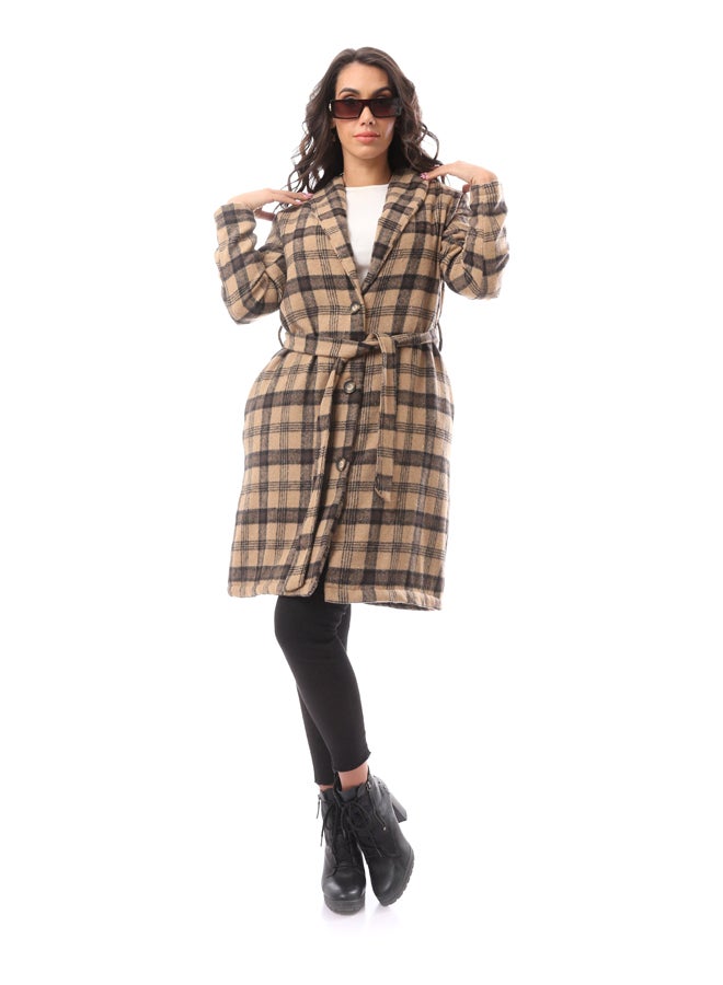 Andora Patterned Comfy Robe_Camel - Image 3