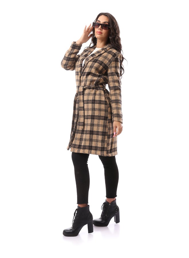 Andora Patterned Comfy Robe_Camel - Image 2