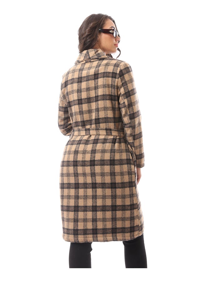 Andora Patterned Comfy Robe_Camel - Image 4
