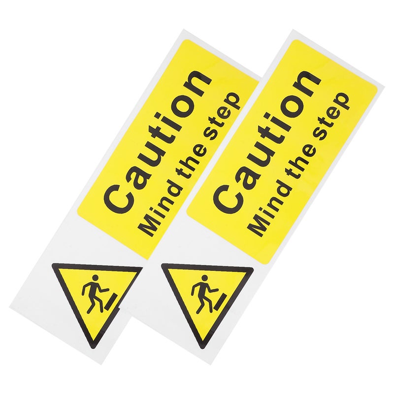2 Pcs Self Adhesive Floor Safety Sign For Indoor Stairs Caution Watch Your Step Sticker Warning Decal For Workplace Safety - Image 1