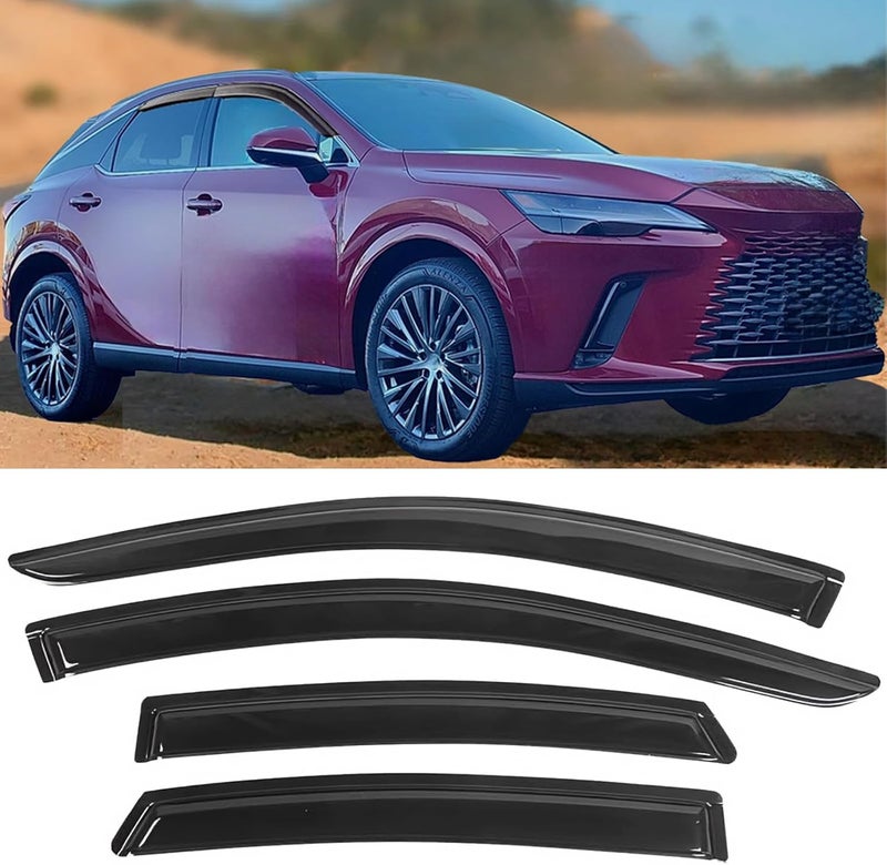 TONOYTIM Rain Guards Window Deflector for 2016-2022 Lexus RX350 RX450h, 4-Piece Set for Front & Rear Doors, Smoked Tint Outside Window Vent Wind Deflectors Visors Shades,OE Style No-Gap Fit - Image 1