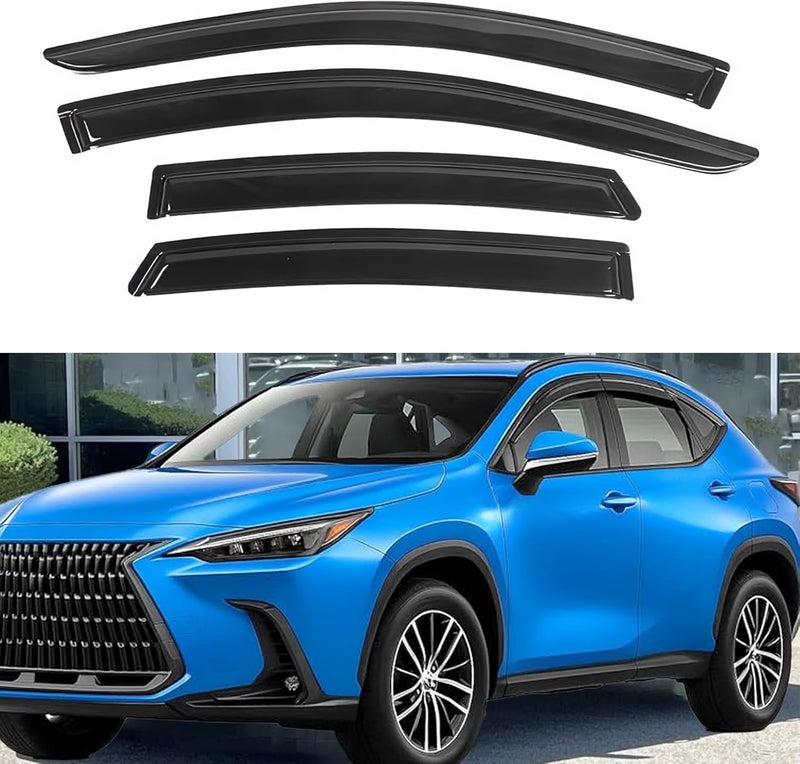 TONOYTIM Rain Guards Window Deflector for 2016-2022 Lexus RX350 RX450h, 4-Piece Set for Front & Rear Doors, Smoked Tint Outside Window Vent Wind Deflectors Visors Shades,OE Style No-Gap Fit - Image 2