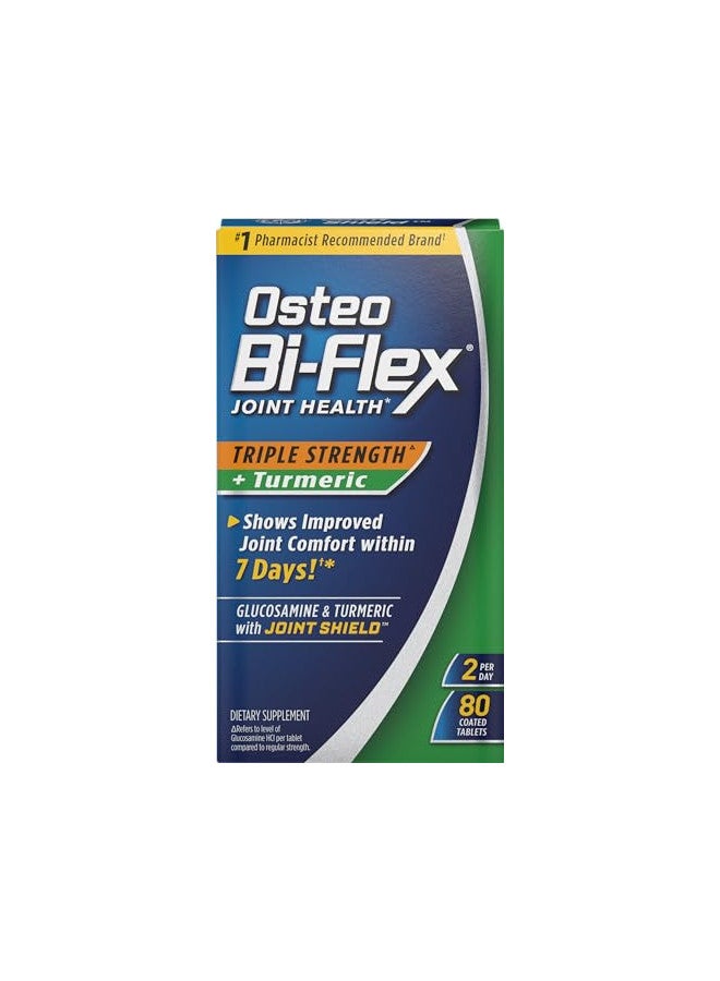 Osteo Bi-Flex Osteo Bi-Flex Triple Strength Glucosamine with Turmeric, Joint Health Supplement, Coated Tablets, Original Version, 80 Count  - Image 1