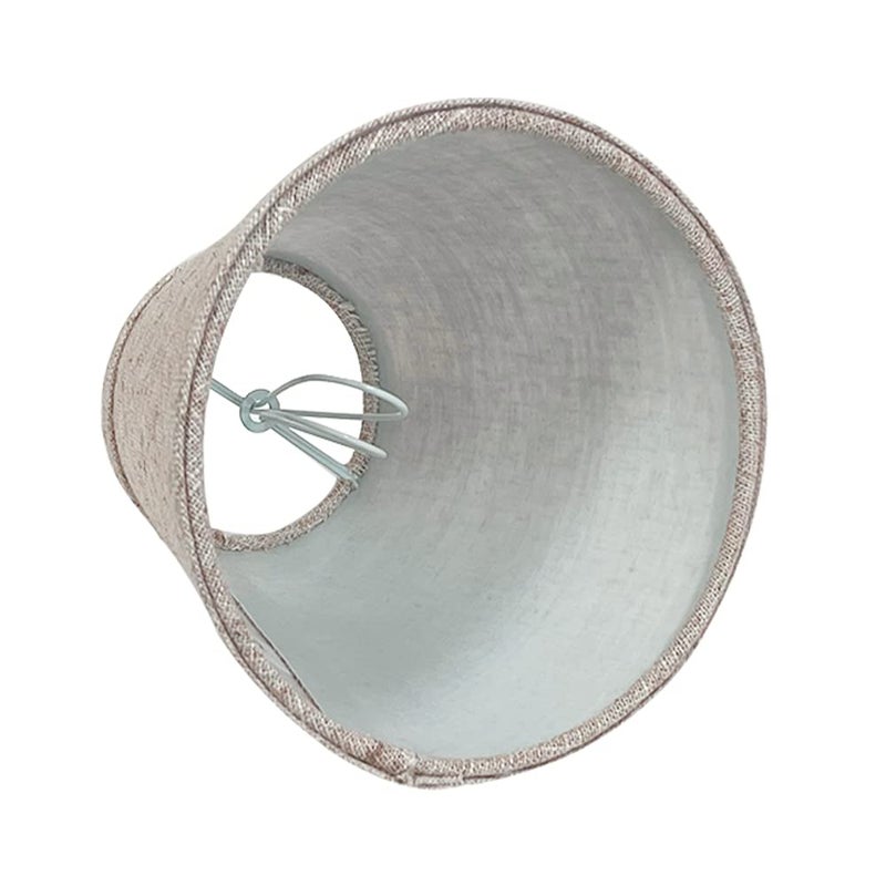 TooToo Star Double Mini Small Brown Barrel Lamp Shades Clip On Bulb, TOOTOO STAR Barrel Fabric Lampshade for Table Chandeliers Wall Floor Lamp Replacement, 3x6x5 Inch, Set of 2 (2 PCS Pack) - Image 3