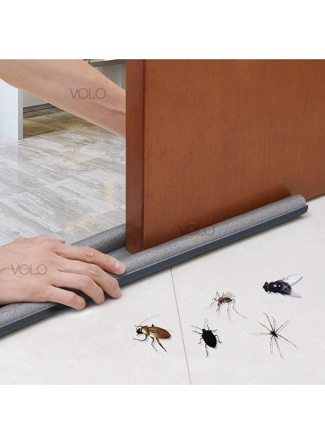 Volo VOLO Vinyl Sound-Proof Reduce Noise Energy Saving Weather Stripping Under Door Twin Draft Stopper - Pack of 2 (36 Inch, Grey)  - Image 5