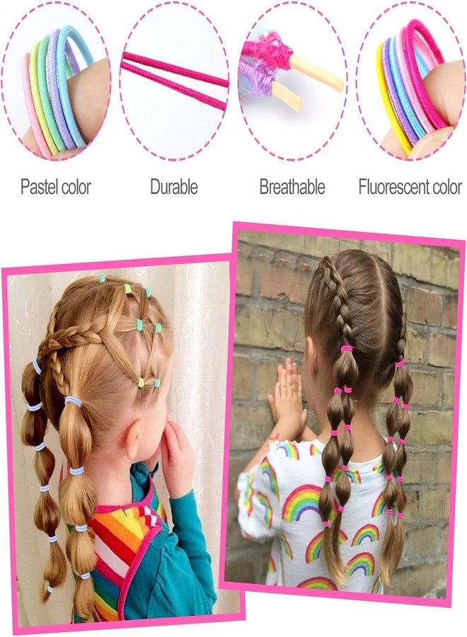 Hatanu Mall Elastic Hair Ties | Baby Rubber Bands For Thin and Thick Hair | Durable Cotton Ponytail Holders For Baby Kid Girls Hair Accessories Set (Multicolor) - With Storage Box - Image 2