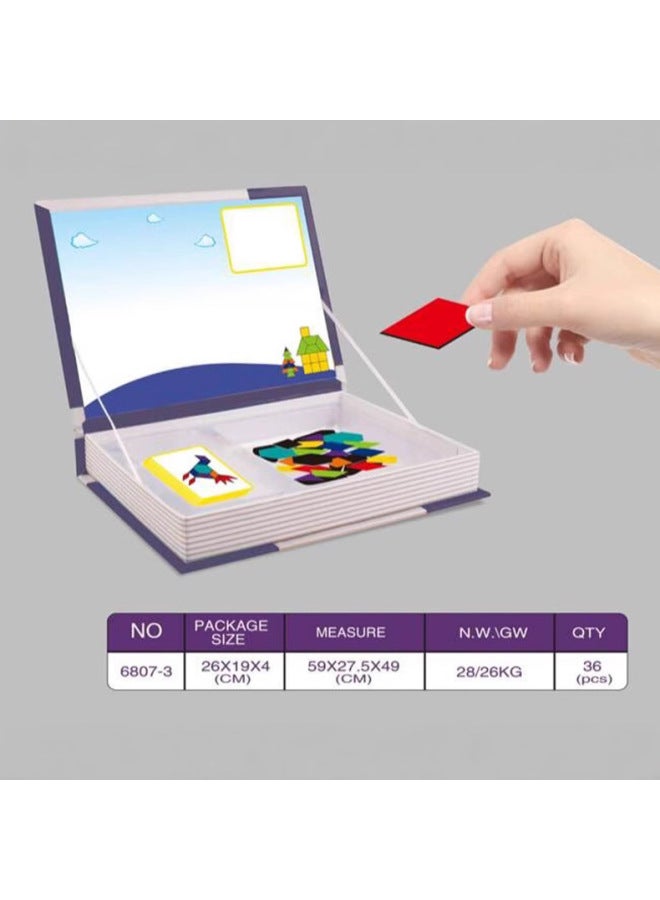 أحجية متنوعة ثلاثية الأبعاد لبنات البناء المغناطيسية، أحجية الصور المقطوعة الهندسية DIY للأطفال، ملصقات مغناطيسية للتعليم المبكر - اللون: أحجية مغناطيسية المرور - Image 4