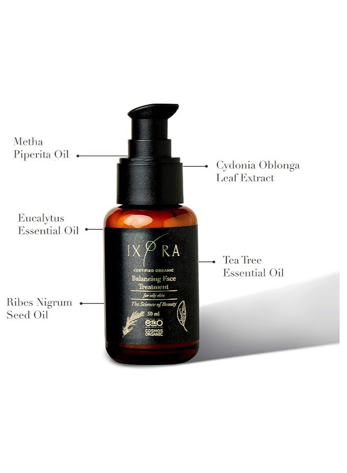 Ixora Balancing Face Treatment: Restores Your Skin's Balance and Mattifies Oily Skin, Targets Acne-Prone Skin with Antibacterial Properties - Purifying and Mattifying Formula for Oily Skin - Image 3