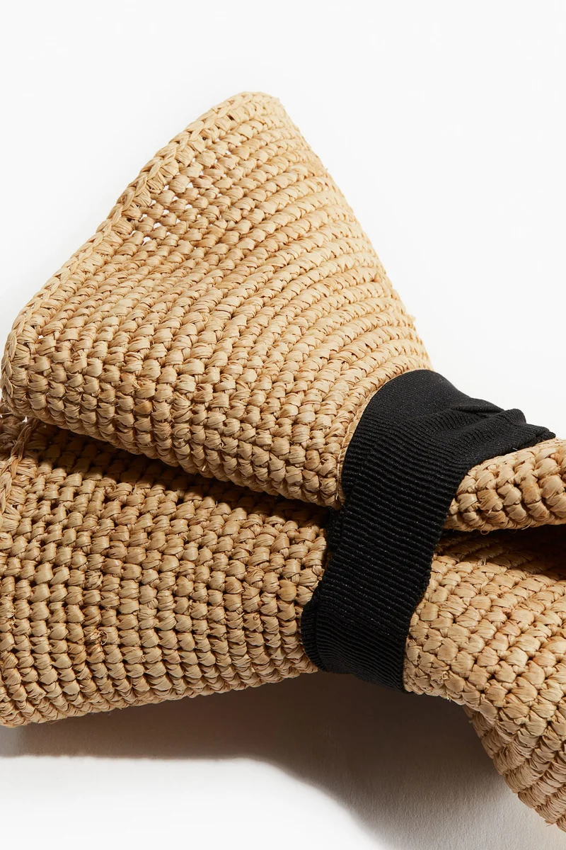H&M Foldable straw fedora hat