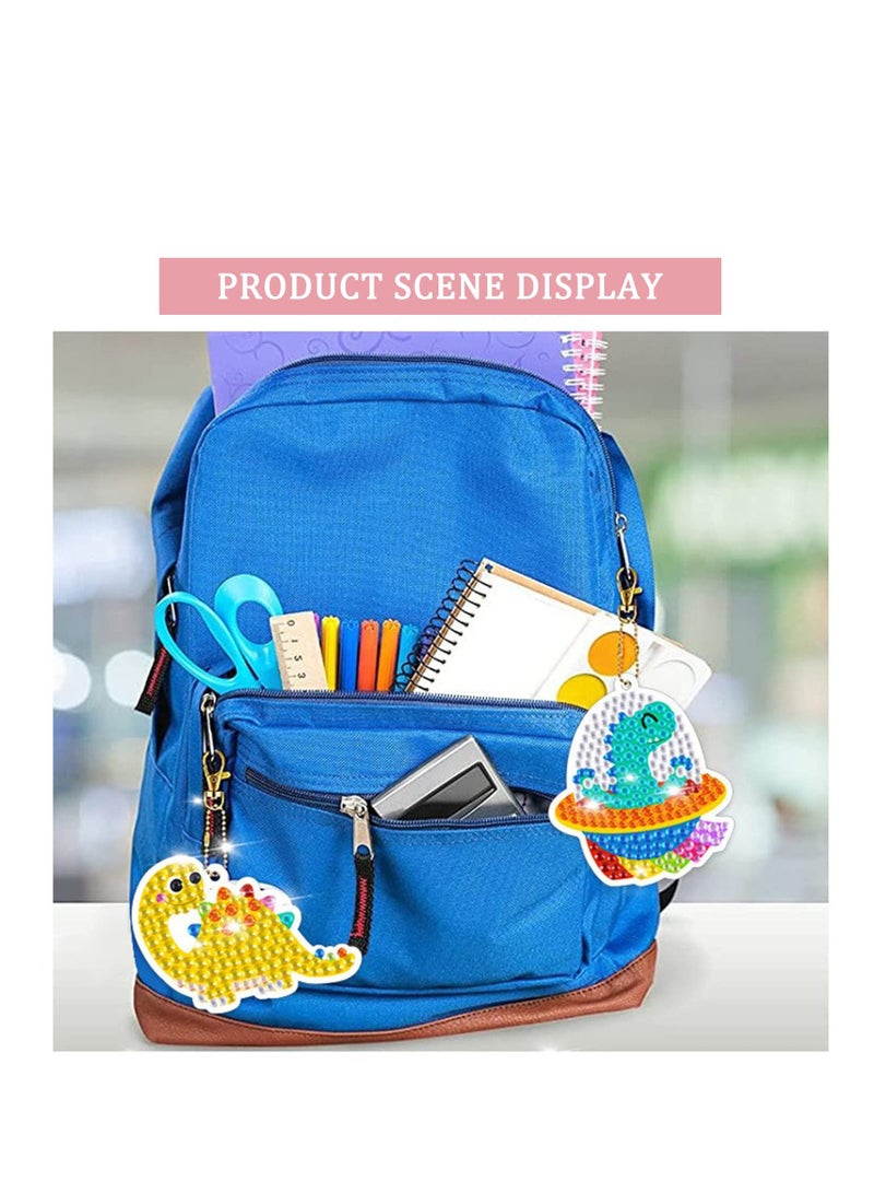 SYOSI 5D Diamond Painting Kits with Keychains, Arts and Crafts for Kids, Girls and Boys Ages 6-12, Gem Painting Kits, Make Your Own Gem Keychains Double Side by Number, Suitable Ages 3-5 4-6 6-8 10-12 - B - Image 2