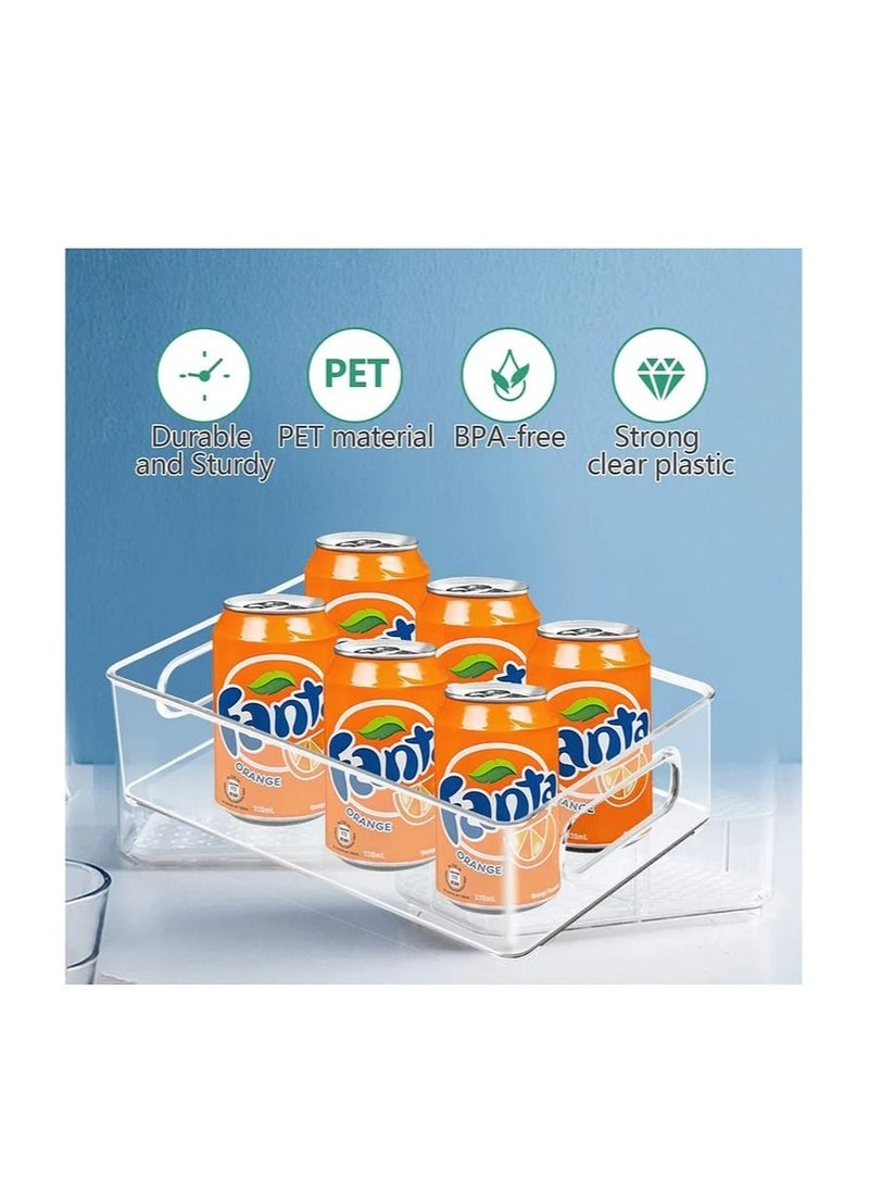 Generic - clear plastic refrigerator stackable storage container box with handle set of 4 pcs - Image 1