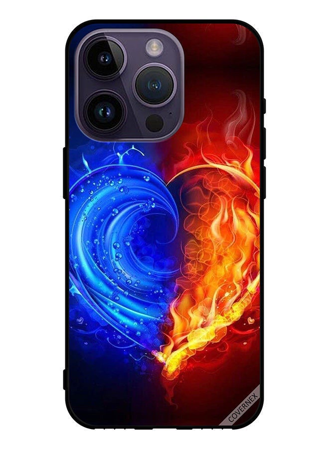 Covernex Protective Case Cover For Apple iPhone 14 Pro Fire And Water Heart Wallpaper - Image 1