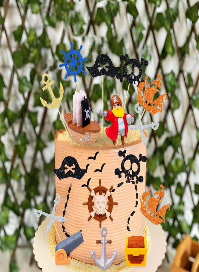 Roaring Good Time Pirate Birthday Cake Decoration Pirate Birthday Party Supplies Treasure Chest Cake Decoration Pirate Cupcake Picks Pirate Ship Cake Decoration Treasure Hunt Cake Decor - Image 4