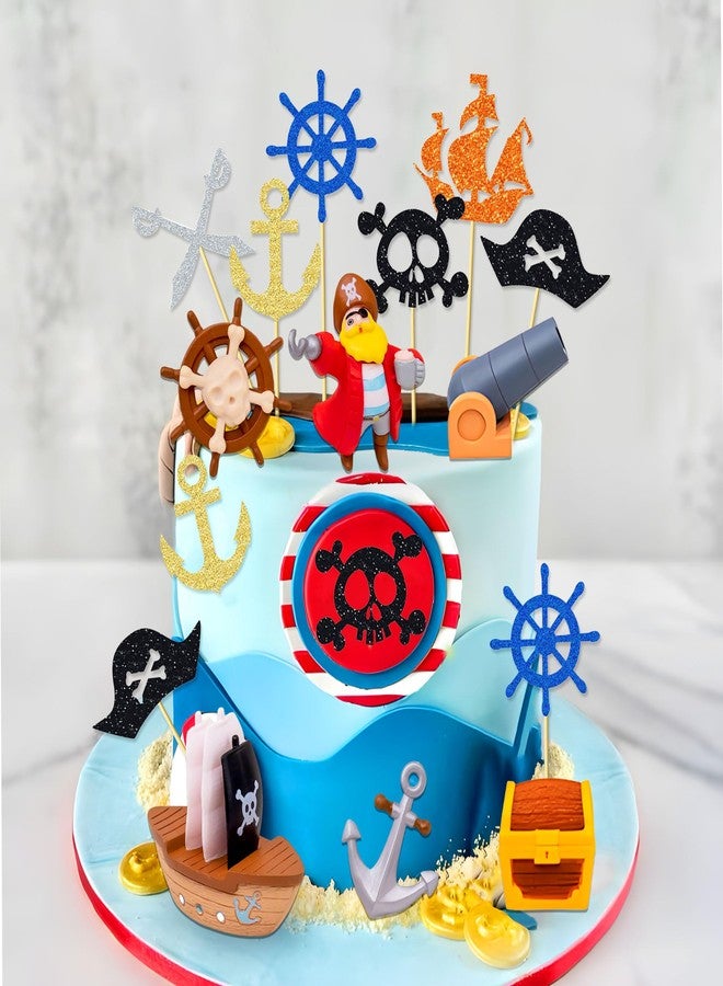 Roaring Good Time Pirate Birthday Cake Decoration Pirate Birthday Party Supplies Treasure Chest Cake Decoration Pirate Cupcake Picks Pirate Ship Cake Decoration Treasure Hunt Cake Decor - Image 5
