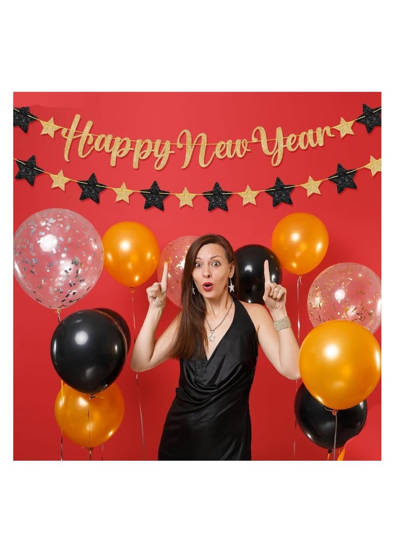 ذا بارتي بوبير لافتة رأس السنة الجديدة اللامعة بطول 7 أقدام من لوازم حفلات رأس السنة الجديدة - Image 5
