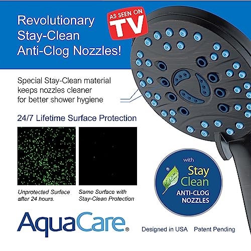Hotel Spa AquaCare As-Seen-On-TV High Pressure Handheld/Rain 50-mode 3-way Shower Head Combo with Adjustable Arm - Anti-clog Nozzles, Tub & Pet Power Wash, 6 ft. Hose, Rubbed Bronze Finish - Image 5