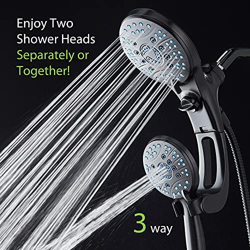 Hotel Spa AquaCare As-Seen-On-TV High Pressure Handheld/Rain 50-mode 3-way Shower Head Combo with Adjustable Arm - Anti-clog Nozzles, Tub & Pet Power Wash, 6 ft. Hose, Rubbed Bronze Finish - Image 2