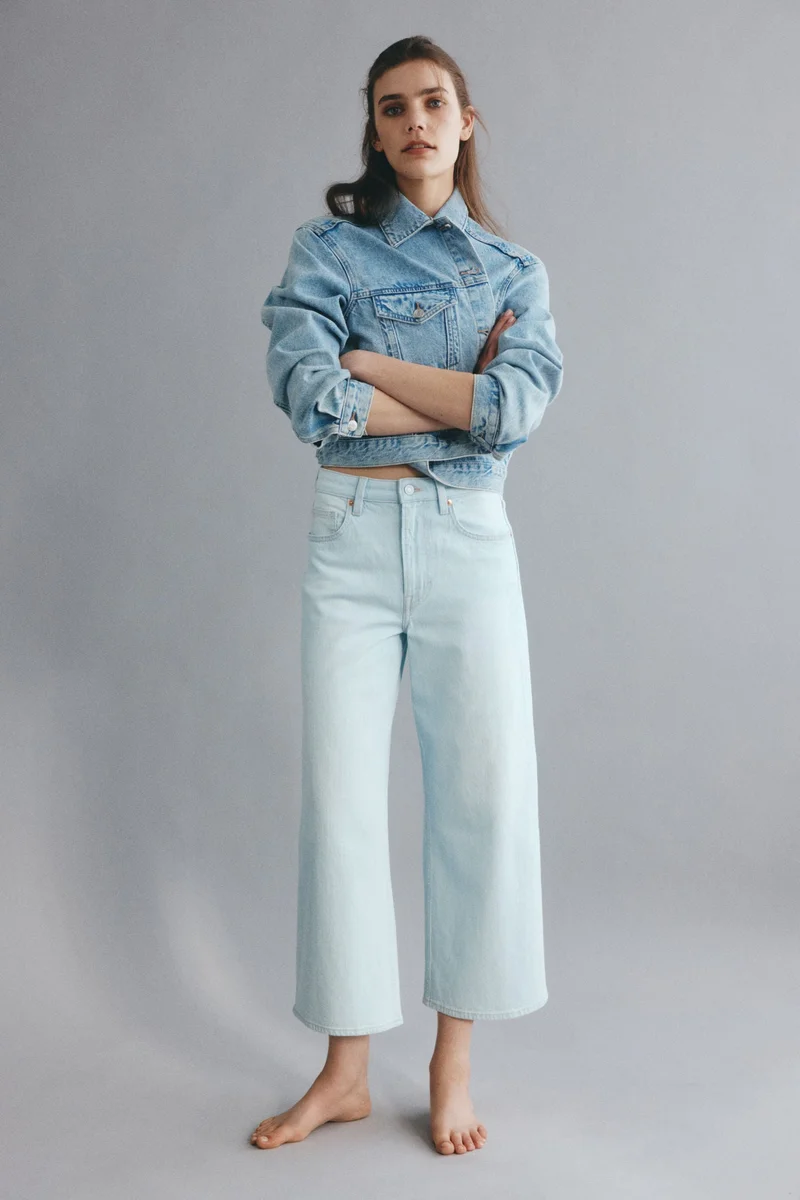 اتش اند ام جينز بخصر عالي وواسع