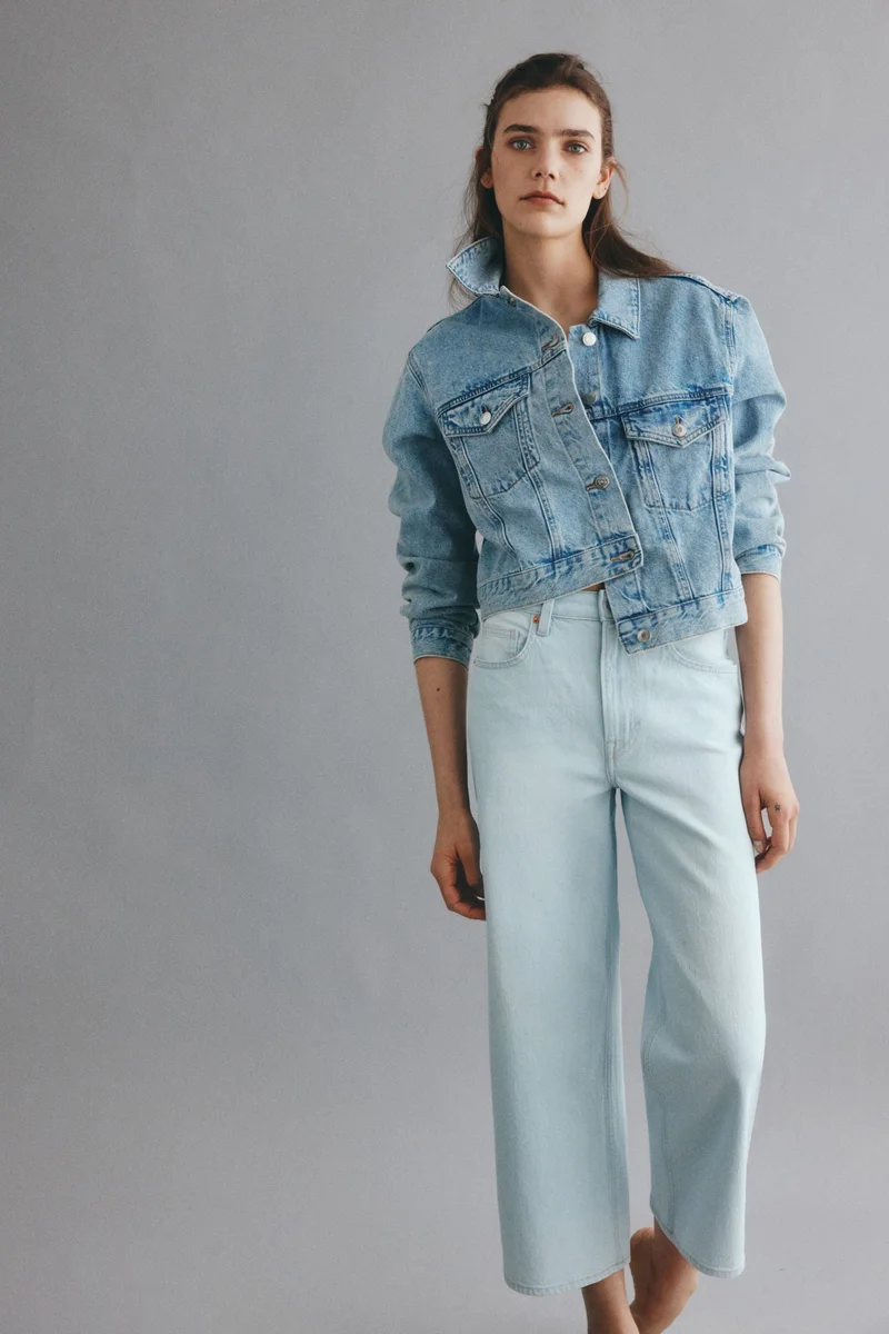 اتش اند ام جينز بخصر عالي وواسع