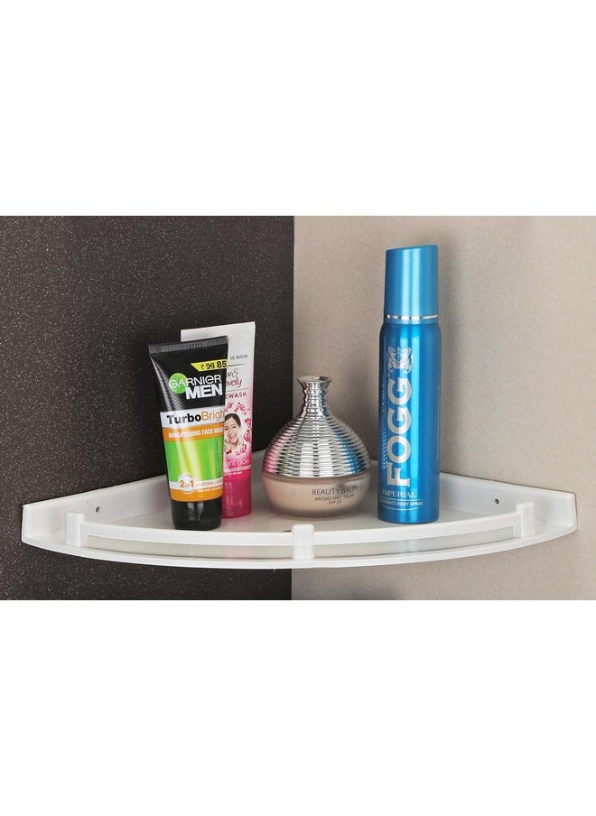 iSTAR - iSTAR Plastic Wall Mounted Corner Shelf for Bathroom Multipurpose Bathroom Accessories Organizer Shelves (6 inch, 8 Inch, 10 Inch, Pack of 3, White) - Image 1