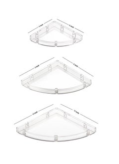 iSTAR iSTAR Plastic Wall Mounted Corner Shelf for Bathroom Multipurpose Bathroom Accessories Organizer Shelves (6 inch, 8 Inch, 10 Inch, Pack of 3, White)  - Image 4