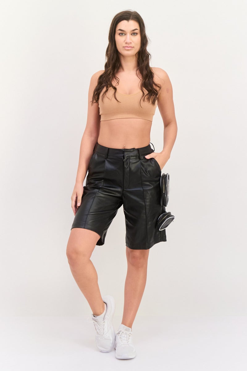 adidas Originals Women Sportswear Fit Outdoor Shorts, Black  - Image 4