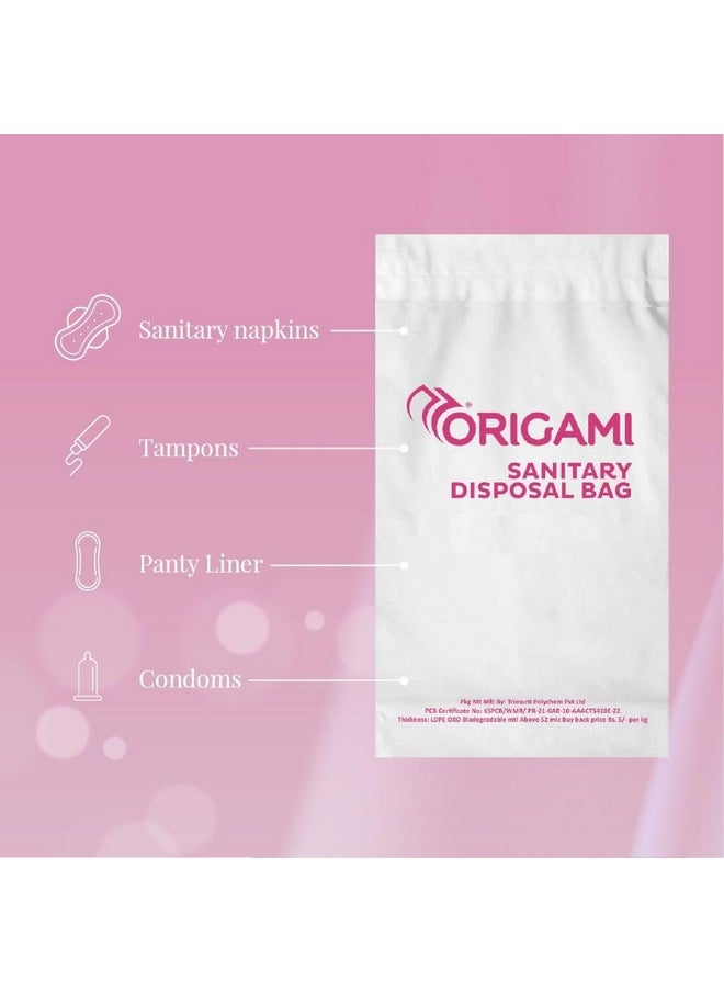 Origami - Leakproof Sanitary Disposal Bags Pack Of 3 (15 Bags Per Pack Total 45 Bags) For Sanitary Pads Baby Diapers Panty Liner Tampons Condoms - Image 1
