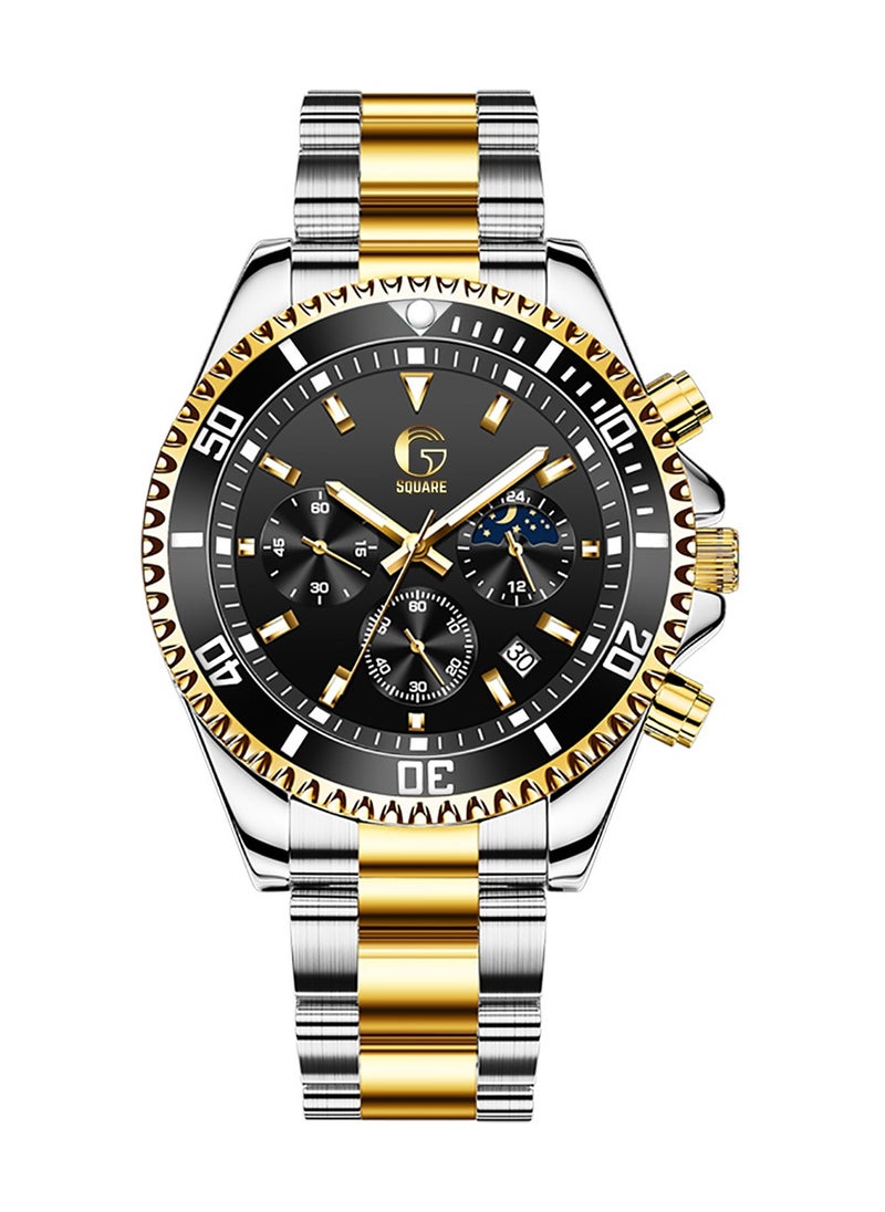 Gsquare Men's Analog Quartz Black Dial Stainless Steel Watch-2870  - Image 1