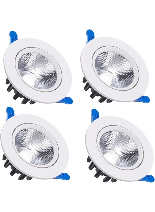 melfi Melfi Adjustable Cob Embedded Round Led Downlight 12W 240Vac -White Ceiling Spotlight Ip20 Rated | For Indoor Home And Office Use (Daylight 6500K 4Pcs)  - Image 1