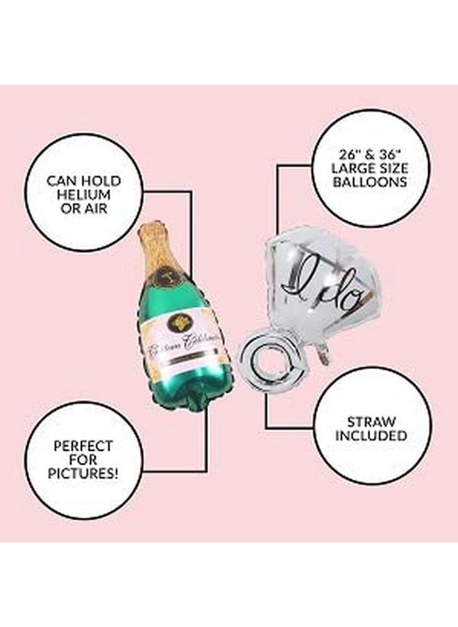 Bachelorettesy - 28Pc Bachelorette Party Decorations Kit For Bride To Be Bridal Shower Decorations Engagement Party Balloons Sash Foil Backdrop Curtain (Black) - Image 1