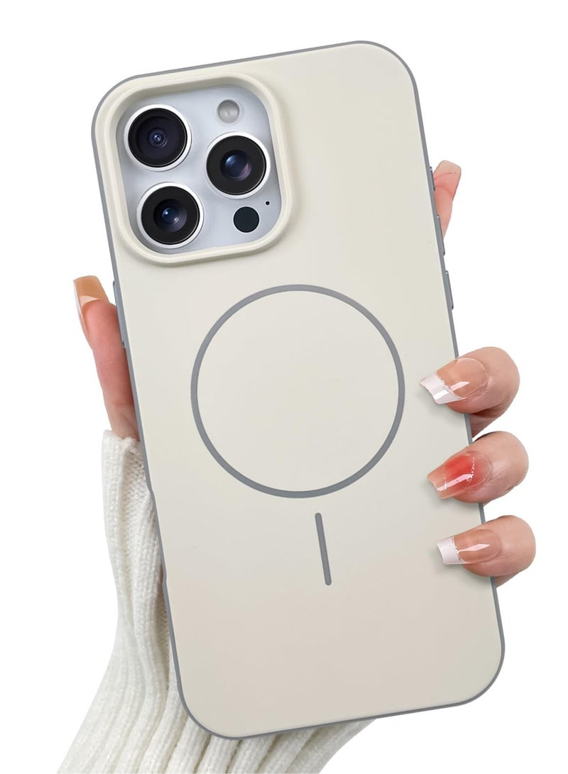 Hybrid Acrylic Protective Case For Iphone 15 Pro – Hard Clear Back with Silicone Bumper & Trendy Ring Design – white
