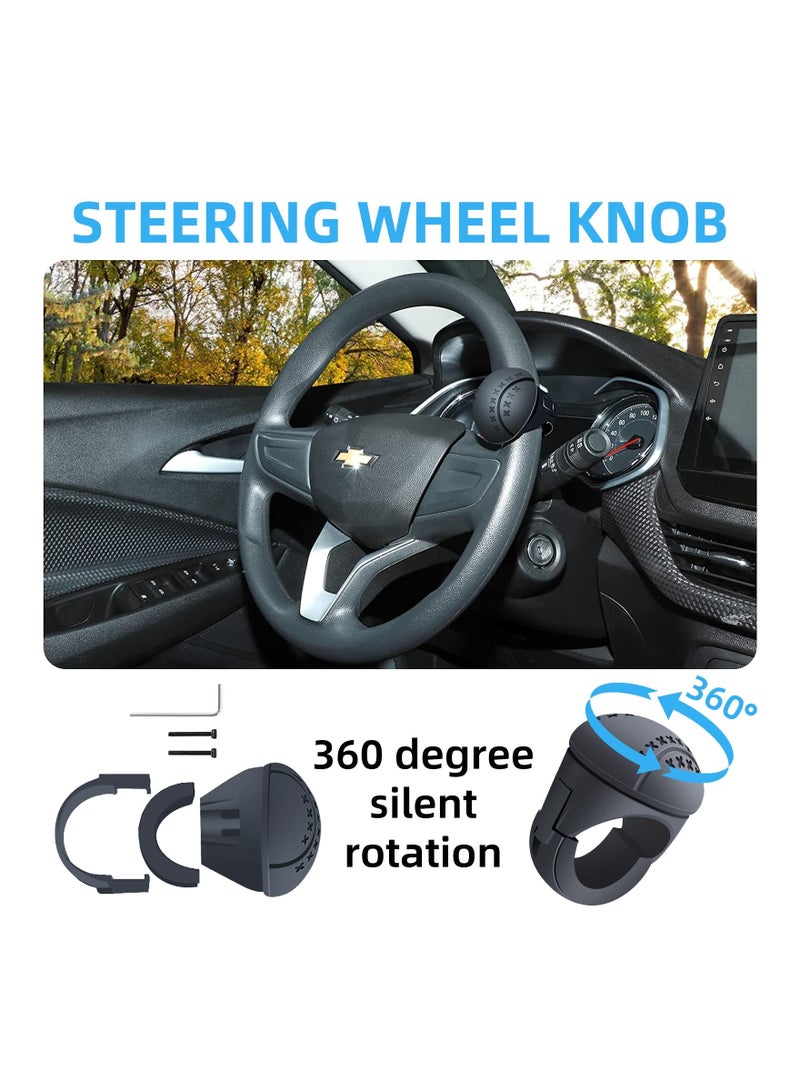 SYOSI Steering Wheel Knob Steering Wheel Spinners, ABS & Silicone Non-Slip Knob with Metal Ball Bearing, Easy Installation, Car Steering Wheel Power Handle Knob fit for Trucks, Tractors, Mowers Etc (1 Pack) - Image 3