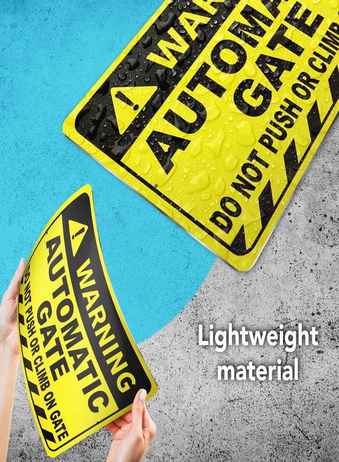 DIMARONGTON Automatic Gate Sign, 8x12 Aluminum Do Not Push or Climb on Gate Signs, Weatherproof - Image 3