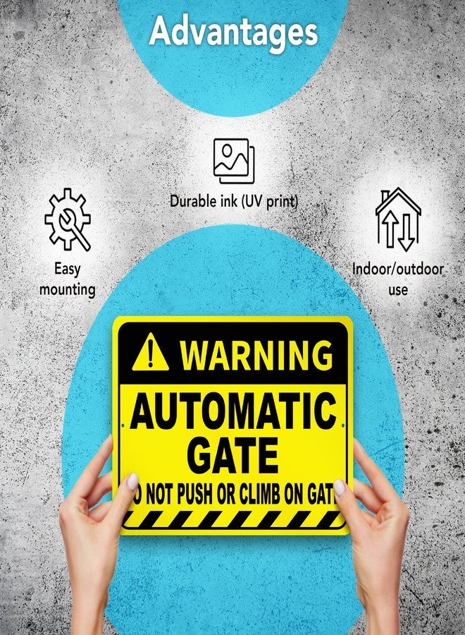 DIMARONGTON Automatic Gate Sign, 8x12 Aluminum Do Not Push or Climb on Gate Signs, Weatherproof - Image 4