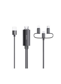 Yesido Yesido HM05 USB Charging 1080p 60HZ Lightning + Micro + Type-C to HDMI Cable Adapter - Black  - Image 1