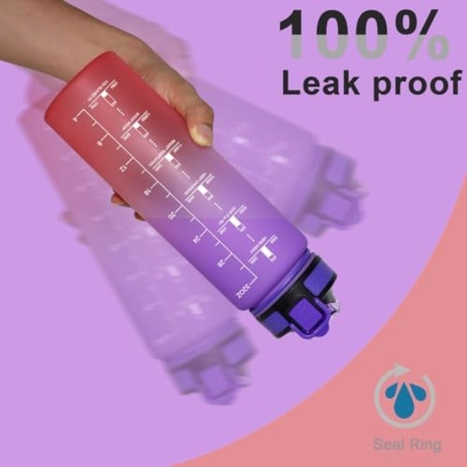GEMFUL 1 Liter Water Bottle Plastic BPA Free Hourly Reminders for Office Work  School - Image 4
