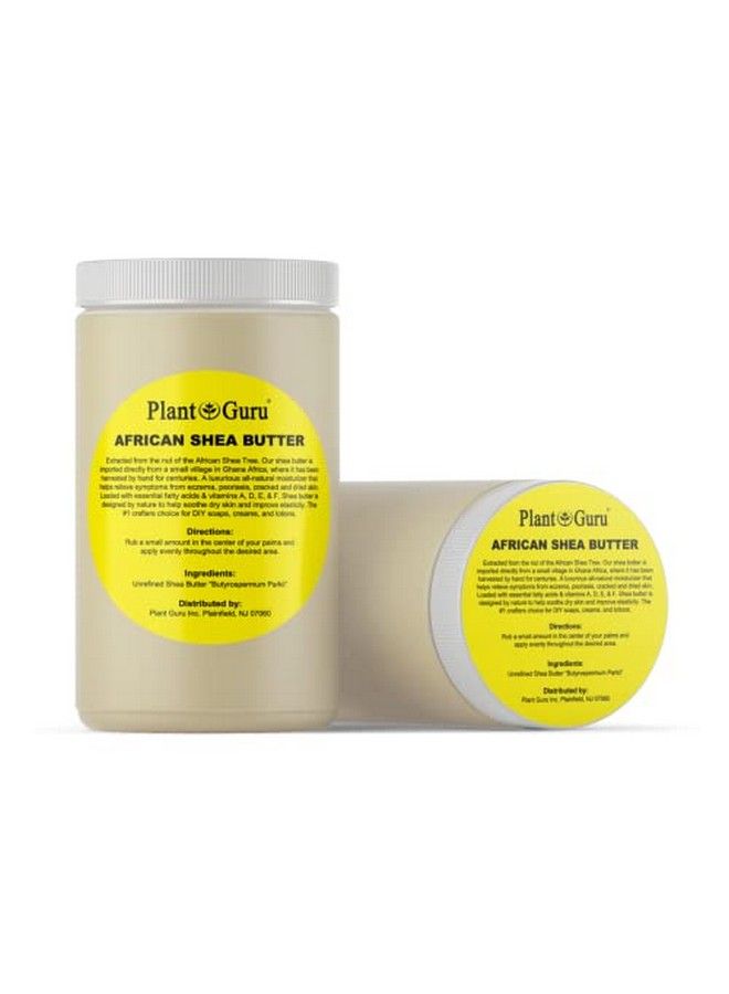 Plant Guru زبدة الشيا الأفريقية الخام 32 أونصة / 2 رطل جرة بالجملة 100% نقية طبيعية غير مكررة مثالية لترطيب البشرة الجافة للجسم والوجه ونمو الشعر. رائعة لصنع الصابون وبلسم الشفاه. - Image 4