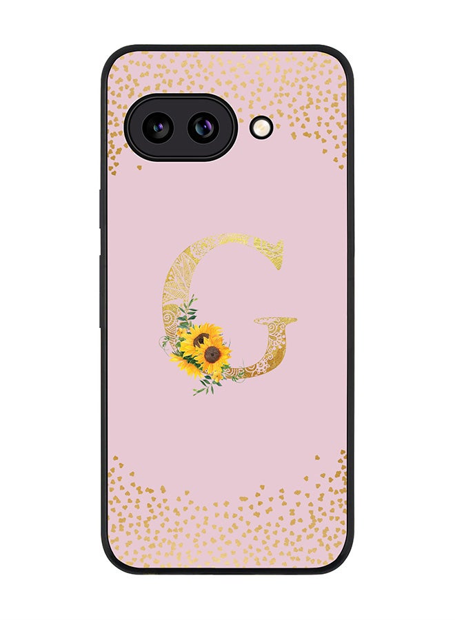 Stylizedd For Google Pixel 9a Case,Slim fit Camera Protection, Shockproof Thin Phone cover  - Custom Floral Monogram - G  (Pink )