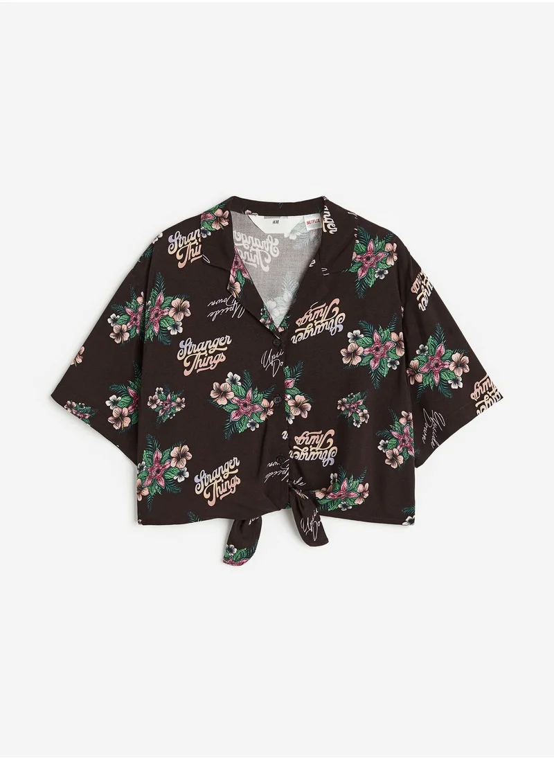 H&M Kids Knot Floral Print Top