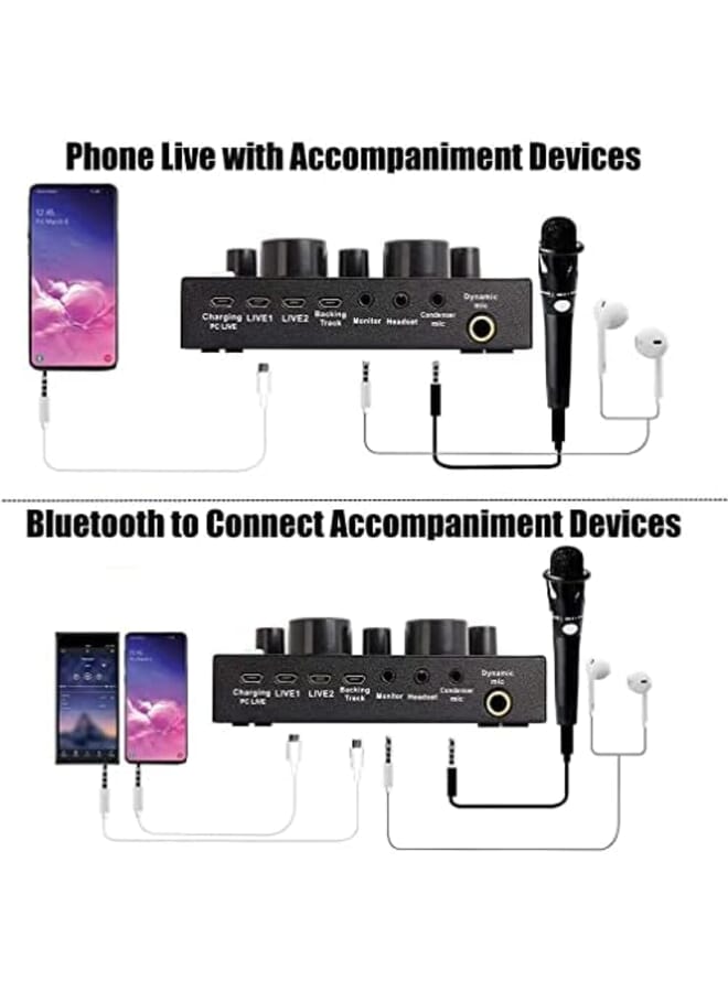 Podcast Equipment Set Bm 800 Mic Kit With V8 Live Sound Card Condenser Pc Gaming Mic With Professional Audio Mixer Prefect For Streaming Computer Singing Youtube Recording Black - Image 4