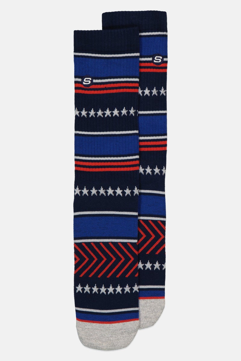 SKECHERS Men 1 Pair Embroidered Logo Crew Socks, Multicolor - Image 1