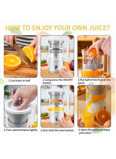 Electric Citrus Juicer, Rechargeable Juicer Machine with USB Cable and Cleaning Brush, Orange Lime Lemon Grapefruit Juicer Squeezer, Easy to Clean Portable Juicer - pzsku/Z3FBD3F198BD22D927ECFZ/45/_/1721208605/d398ab9e-cf5d-4c9b-9973-0554a5e3a35a