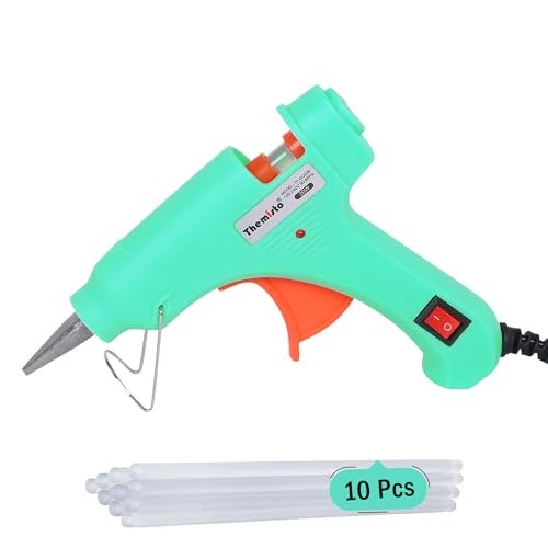 THEMISTO 20 Watt Mini Hot Melt Glue Gun with 10 Glue Sticks for DIY Art and Crafts… - Image 1
