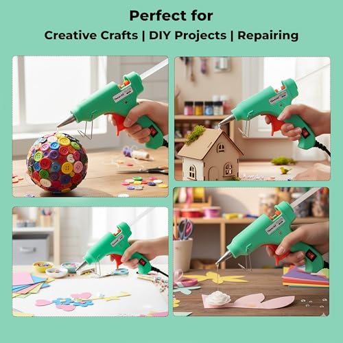THEMISTO 20 Watt Mini Hot Melt Glue Gun with 10 Glue Sticks for DIY Art and Crafts… - Image 4